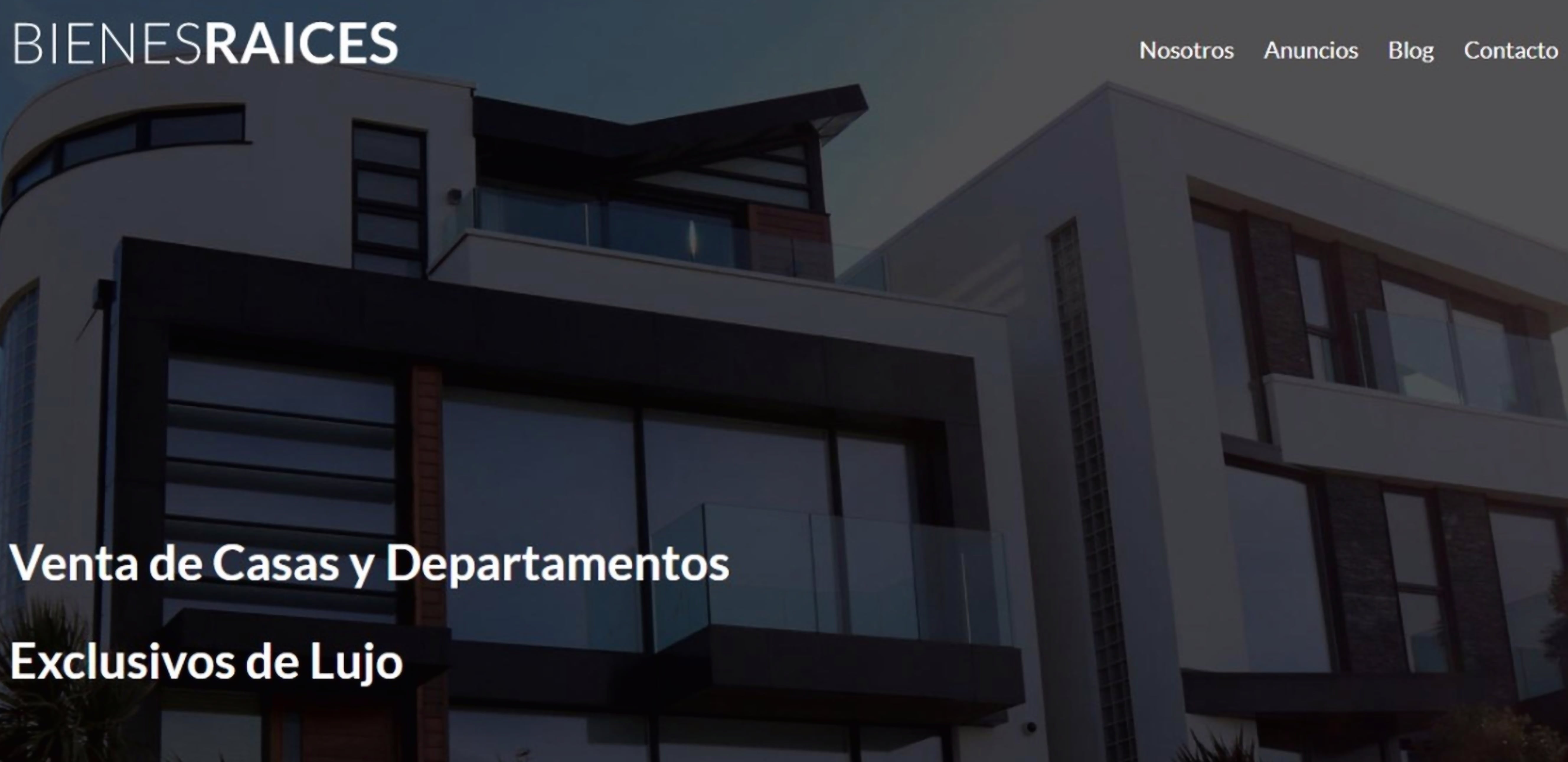 Bienes Raíces pagina web